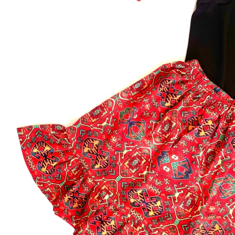 کراپ دامن دخترانه طرح سنتی