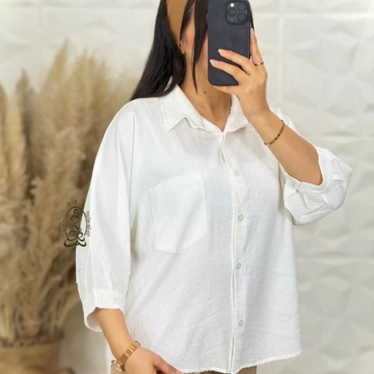 شومیز کوتاه تابستونه تک رنگ گلبهی