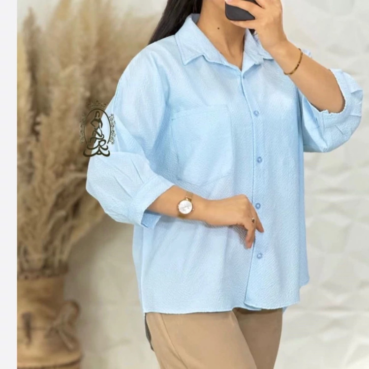 شومیز کوتاه تابستونه تک رنگ گلبهی