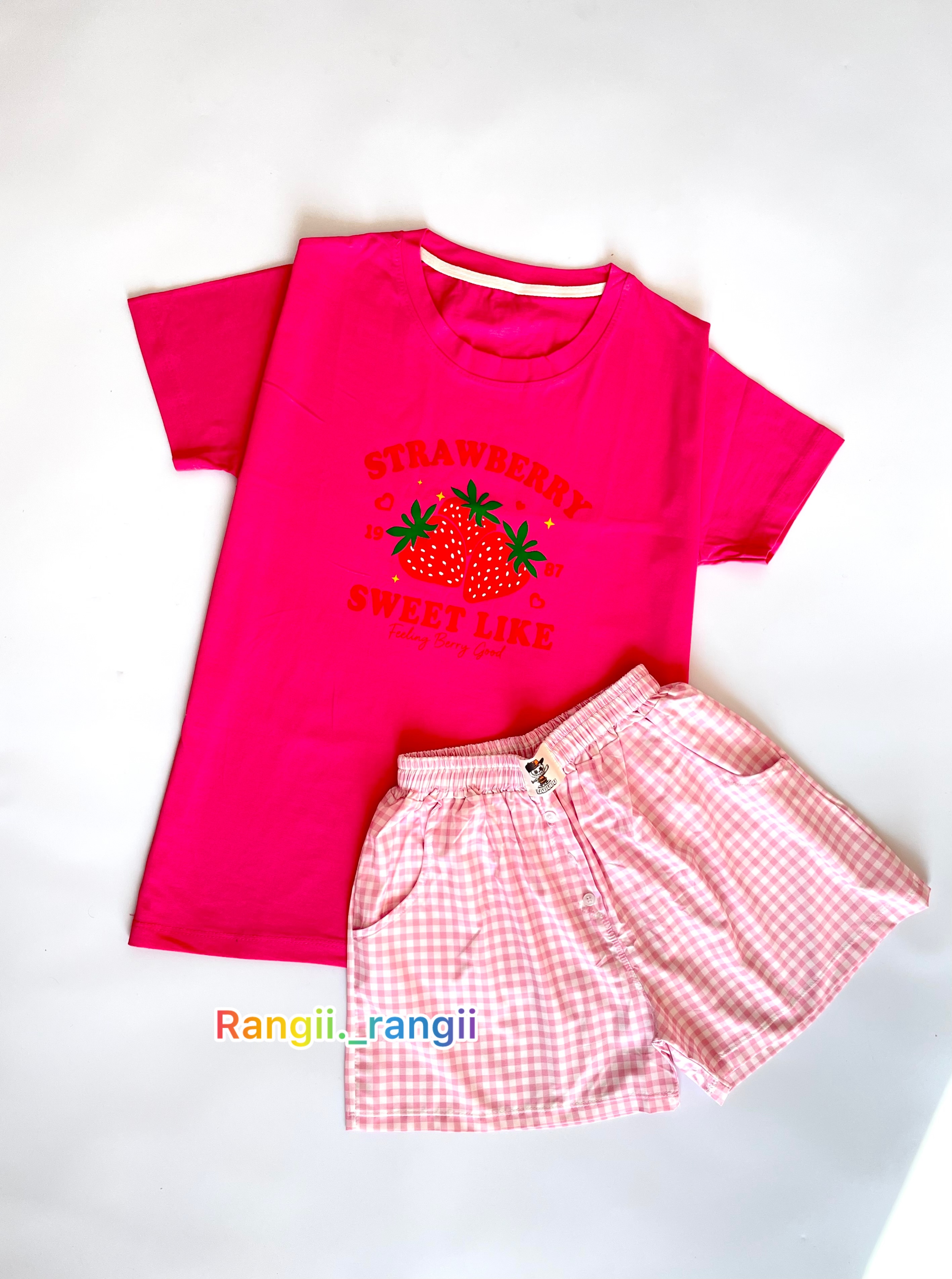 تیشرت شورتک توتفرنگی کد ۵۰۸