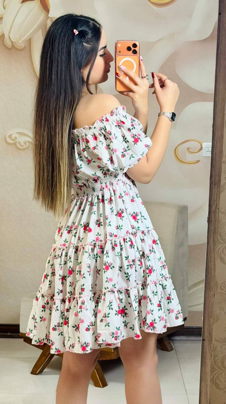 پیراهن عروسکی دلبرانه رنگ سفید